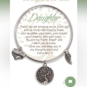 Earth Angel Daughter: Charm Bracelet Antique Silver